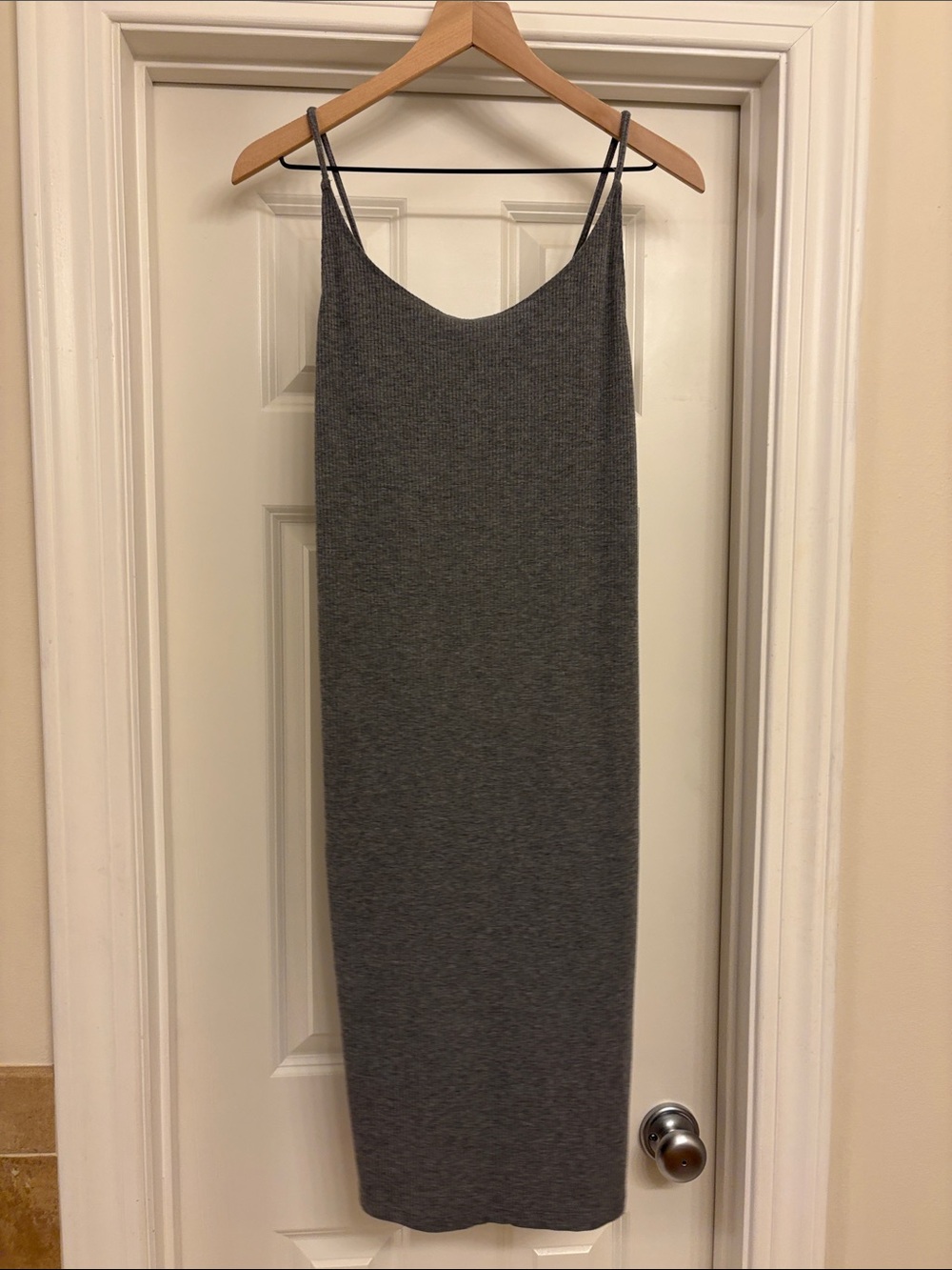 H&M Charcoal Knit Slip Midi Dress